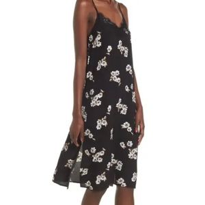 BP black spaghetti strap dress floral print,Size M